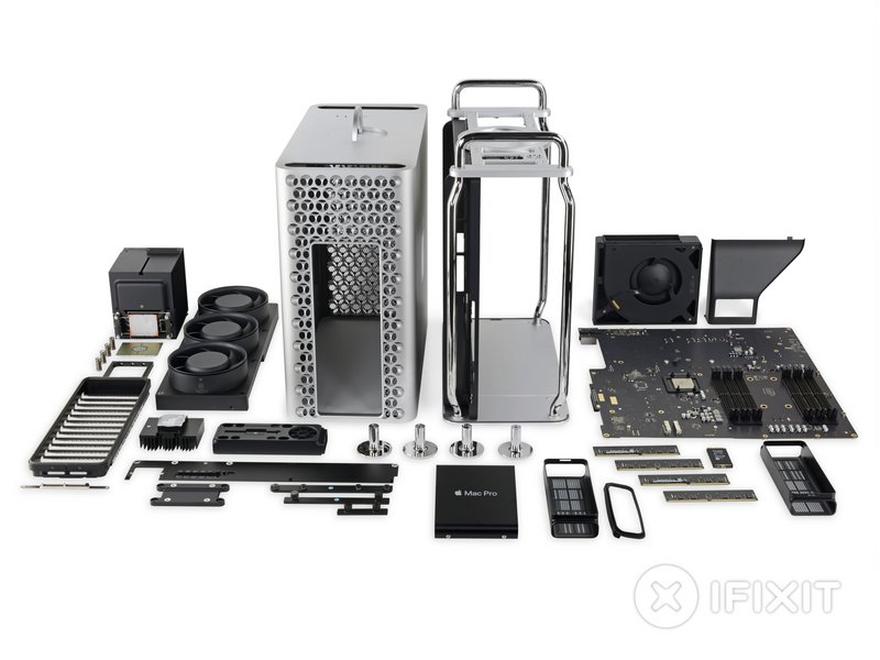 拆解結束。iFixit團隊給新款的Mac Pro打出了可修復分為9分。iFixit團隊表示，新款的Mac Pro解過程十分簡單，并且是最容易修復的蘋果設備。 總體來看，Mac Pro內(nèi)部依然精美，結構精良；而模塊化設計也方便后期維修和升級；固態(tài)硬盤依然是加密的。